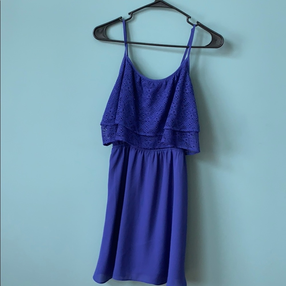 Cute blue ruffle top dress